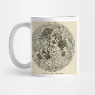 TELESCOPIC VIEW OF THE MOON - Vintage Illustration Mug